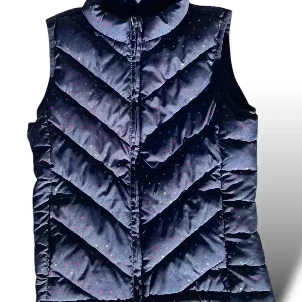Gap Kids M (8-9yo) Cold Control Water Resistant blue puffer vest.